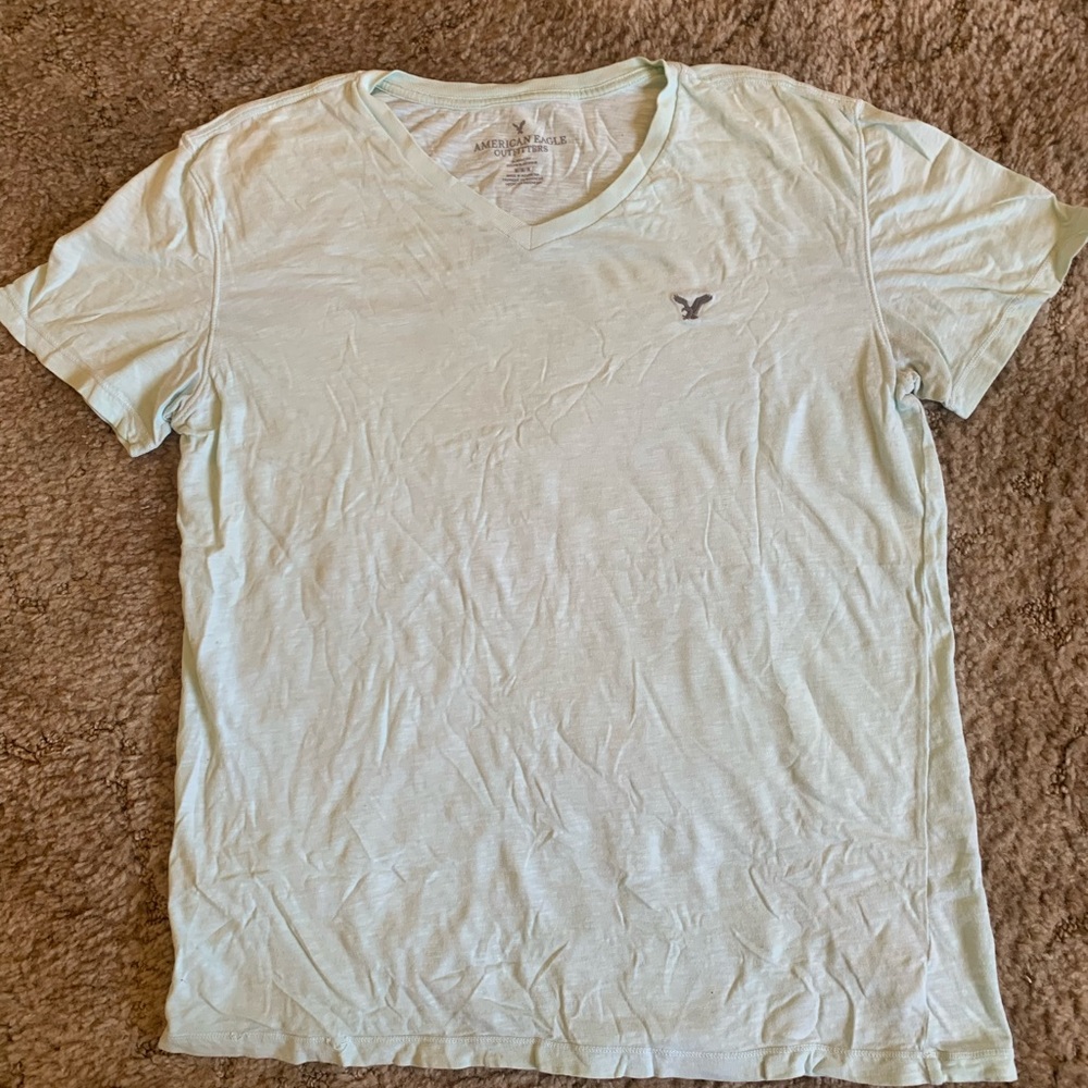 American Eagle sea-foam green v-neck t-shirt